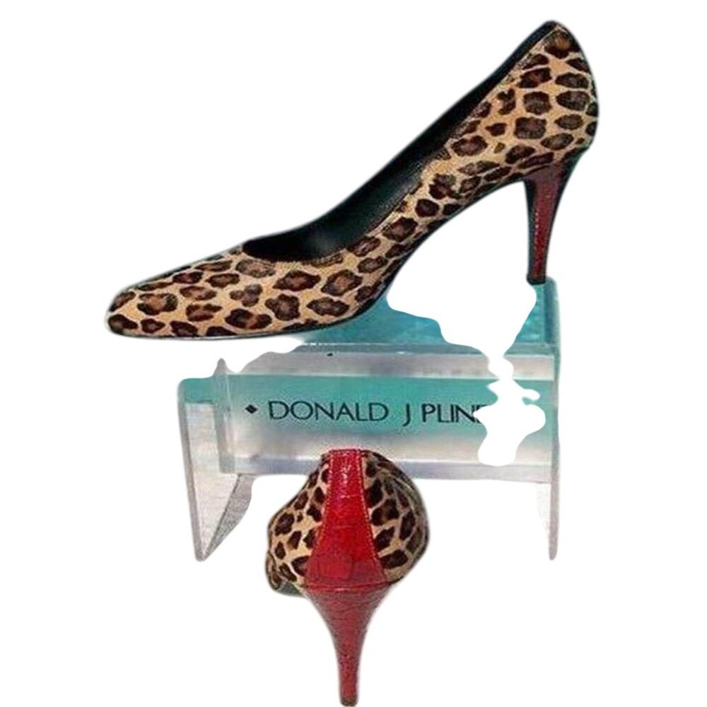 Donald Pliner Couture Leopard Hair Calf Gator Leather New Pump Shoe $365 NWT
